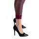 Pantaloni Dama Imitatie Piele Grena Vatuiti Bella